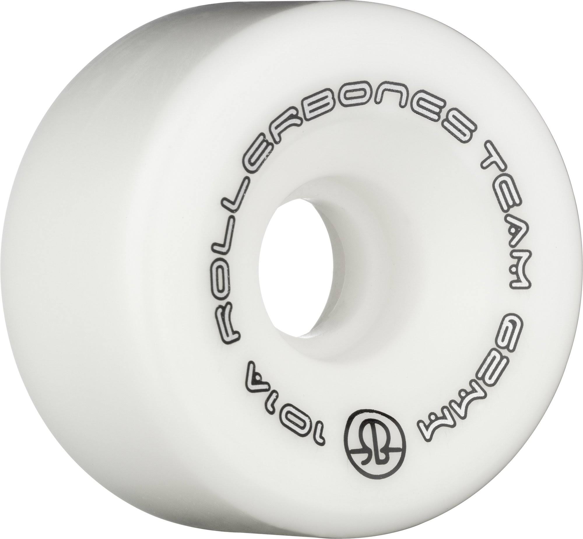 Rollerbones Team Logo Wheels 101a (White) 57mm 8pk FlareFind
