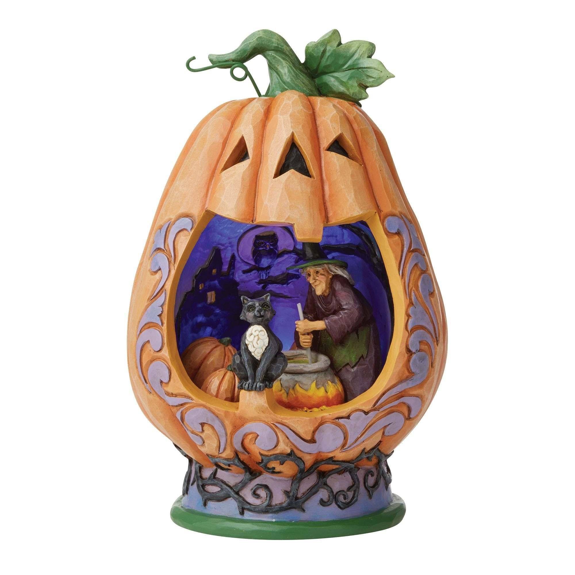 Jim Shore Halloween Lighted Pumpkin Diorama 6009511 erubix