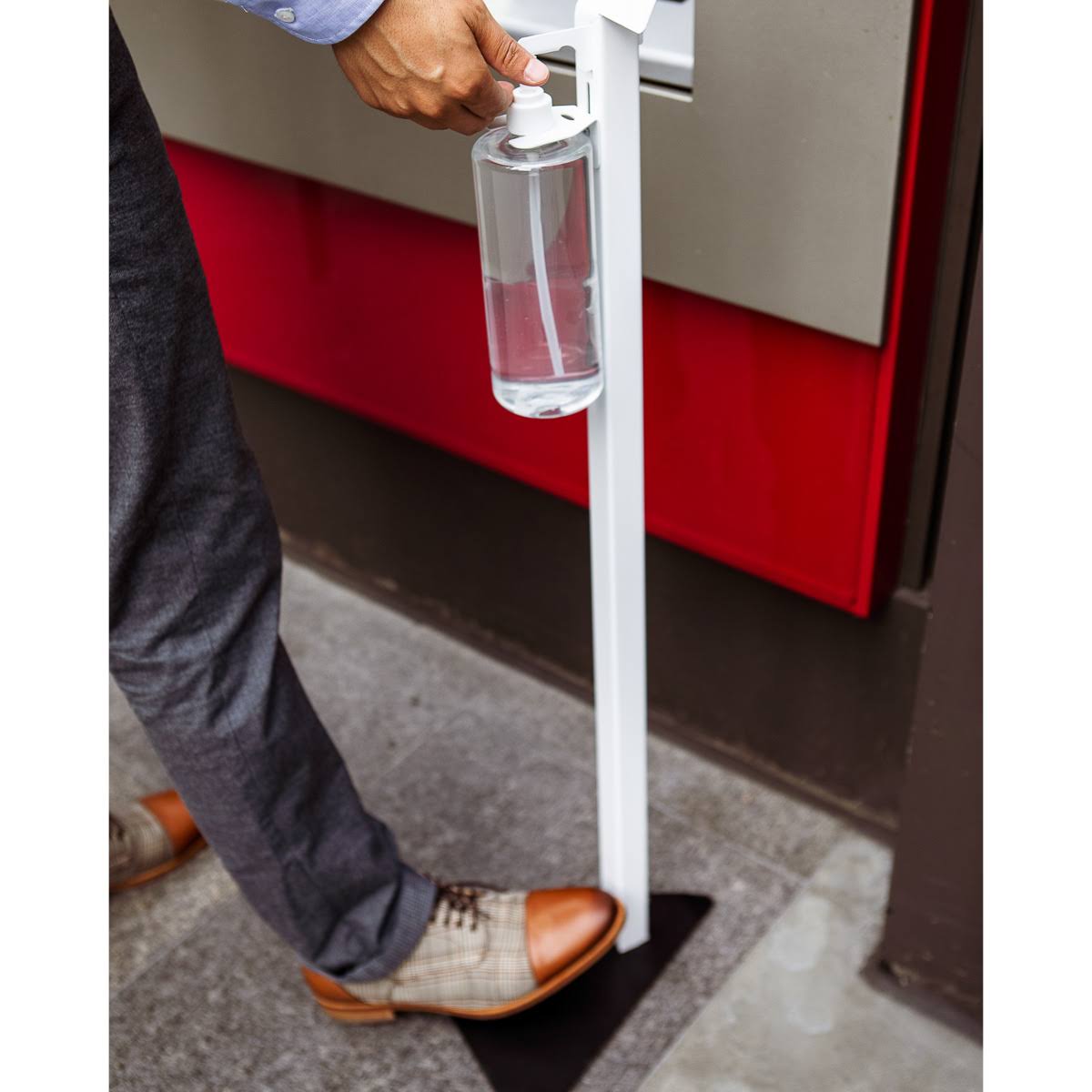 Steri Stand Hands Free Sanitizer Dispenser Station w/ Foot Pump Holds