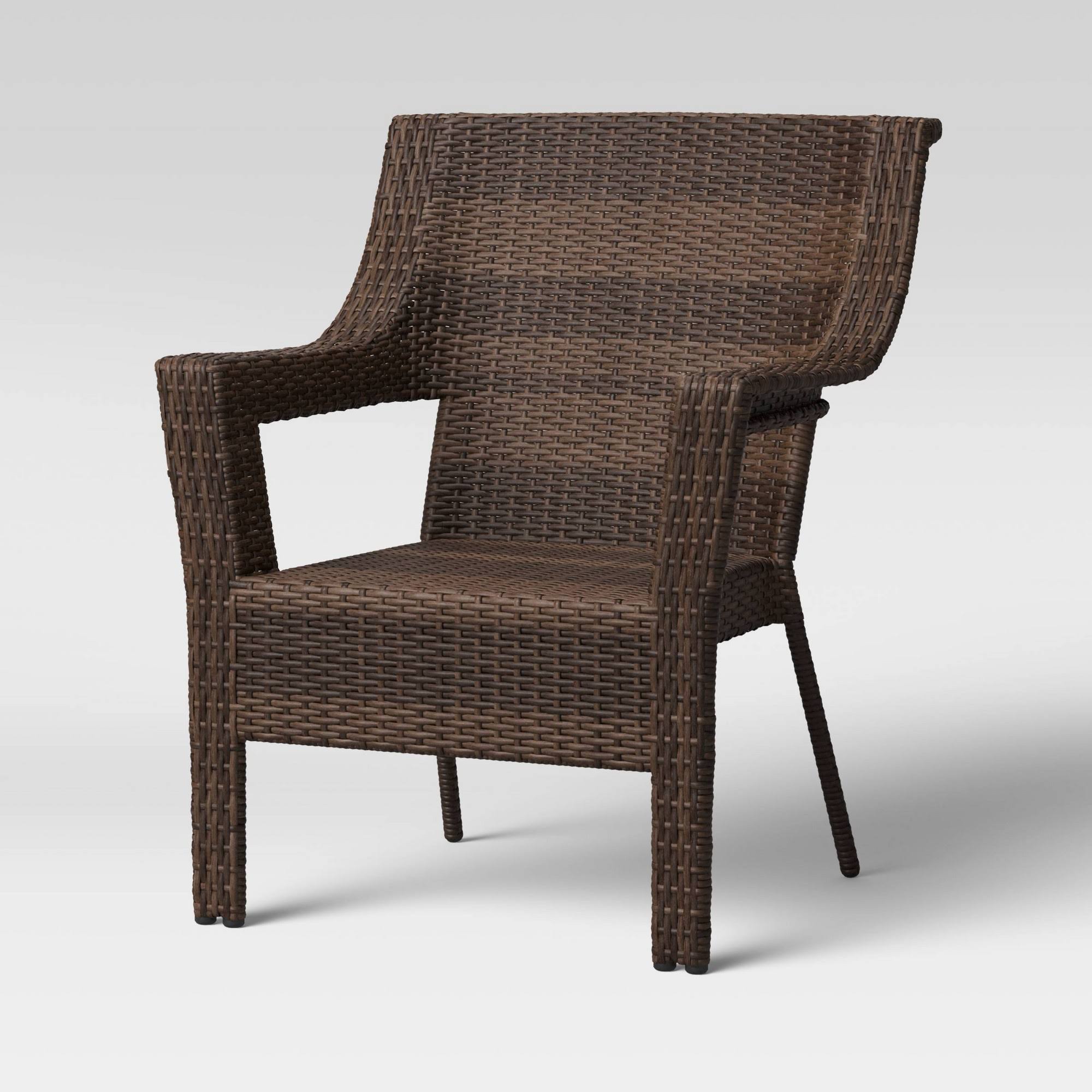 Southcrest Wicker Stacking Patio Club Chair - Brown - Threshold - baggways