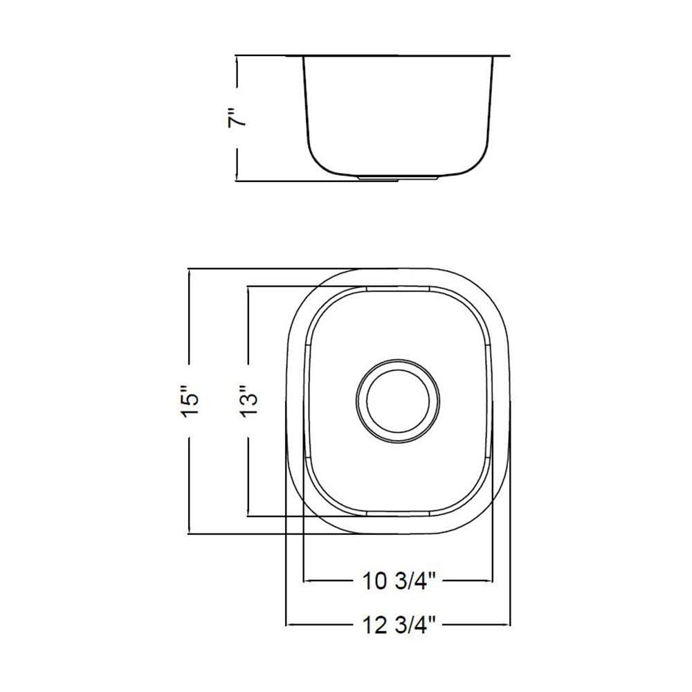 Superior Sinks 15in L x 12.75in W Brushed Satin Stainless Steel