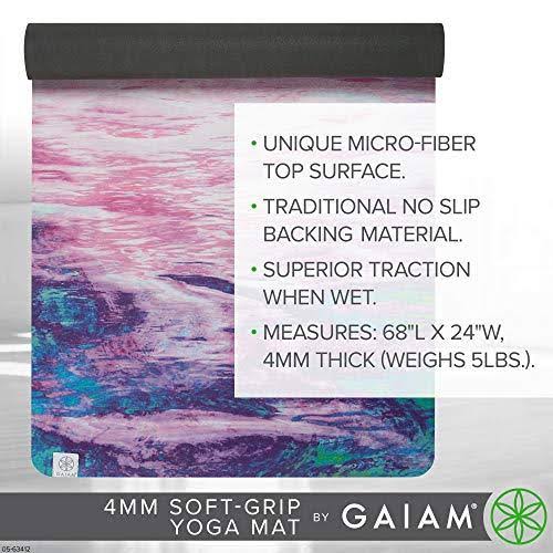 Gaiam Soft Grip Sunset Print Rubber Backed Yoga Mat 4mm 