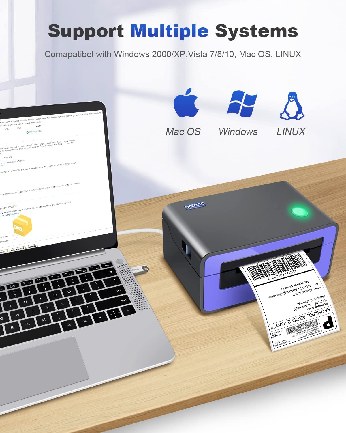 Polono Label Printers - 150mm/s 4x6 