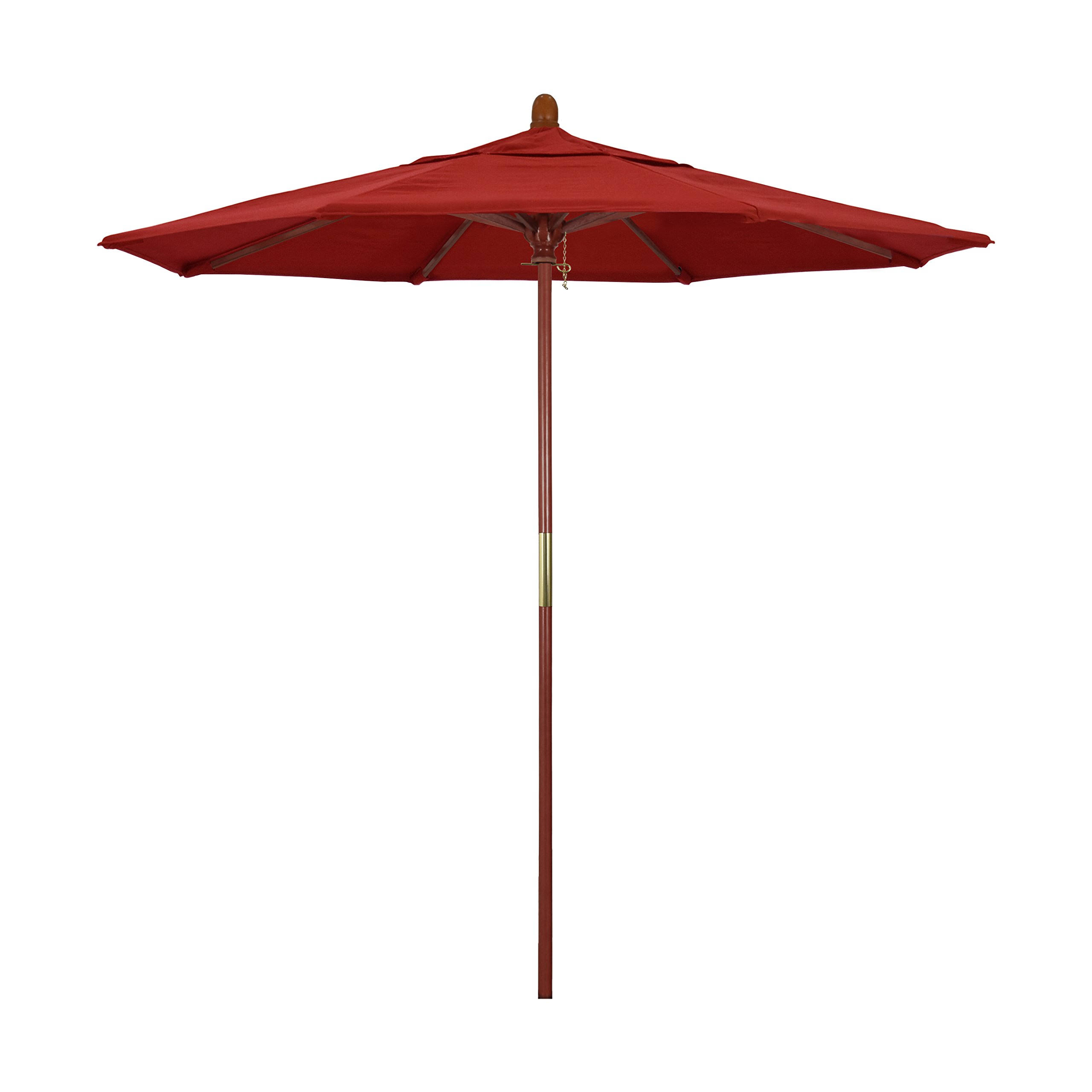 California Umbrella 7.5 ft. Wood Market Umbrella (Pacifica Red