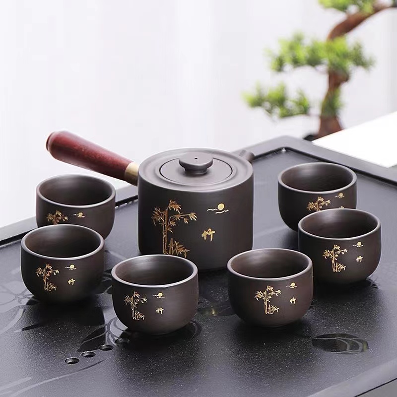 Purple Sand - Bamboo Rhyme Set [1 pot and 6 cups]