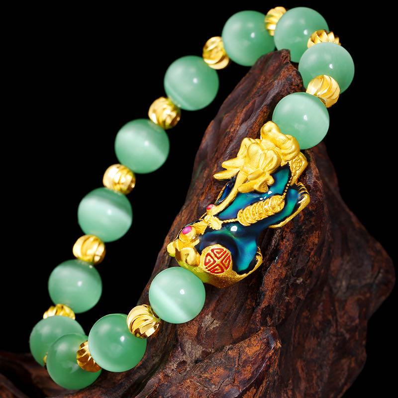 Color Changing Pixiu Cat Eye Lucky Bracelet