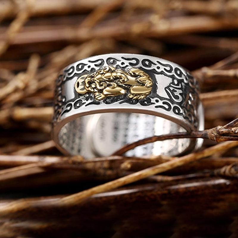 Lucky Feng Shui Pixiu Wealth & Protection Ring(Adjustable)