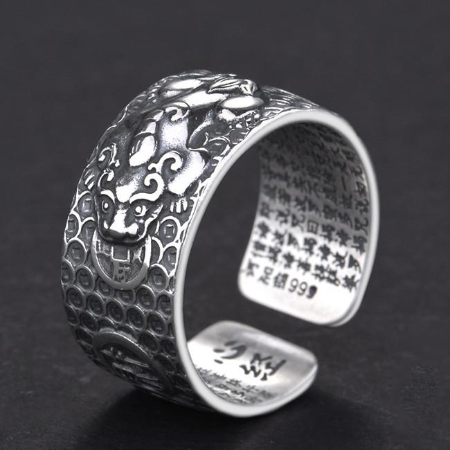 925 Silver Vintage Pixiu Protection Ring
