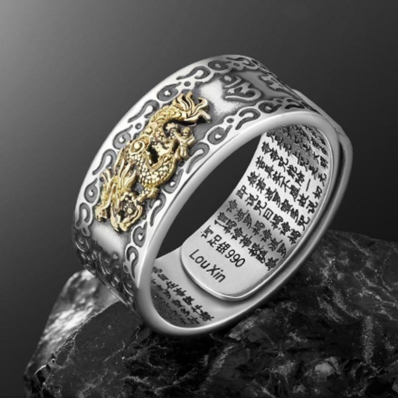 Lucky Feng Shui Pixiu Wealth & Protection Ring(Adjustable)