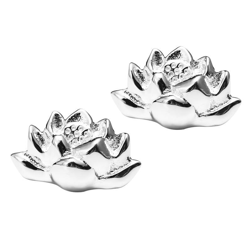 925 Silver Lotus Drop Lucky Earring