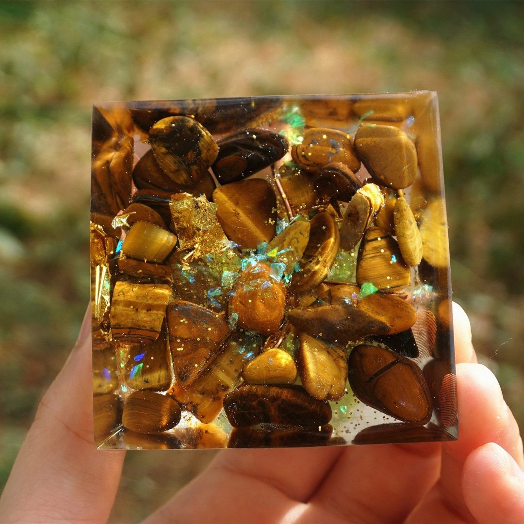 Tree of Life Tiger's Eye Pyramid