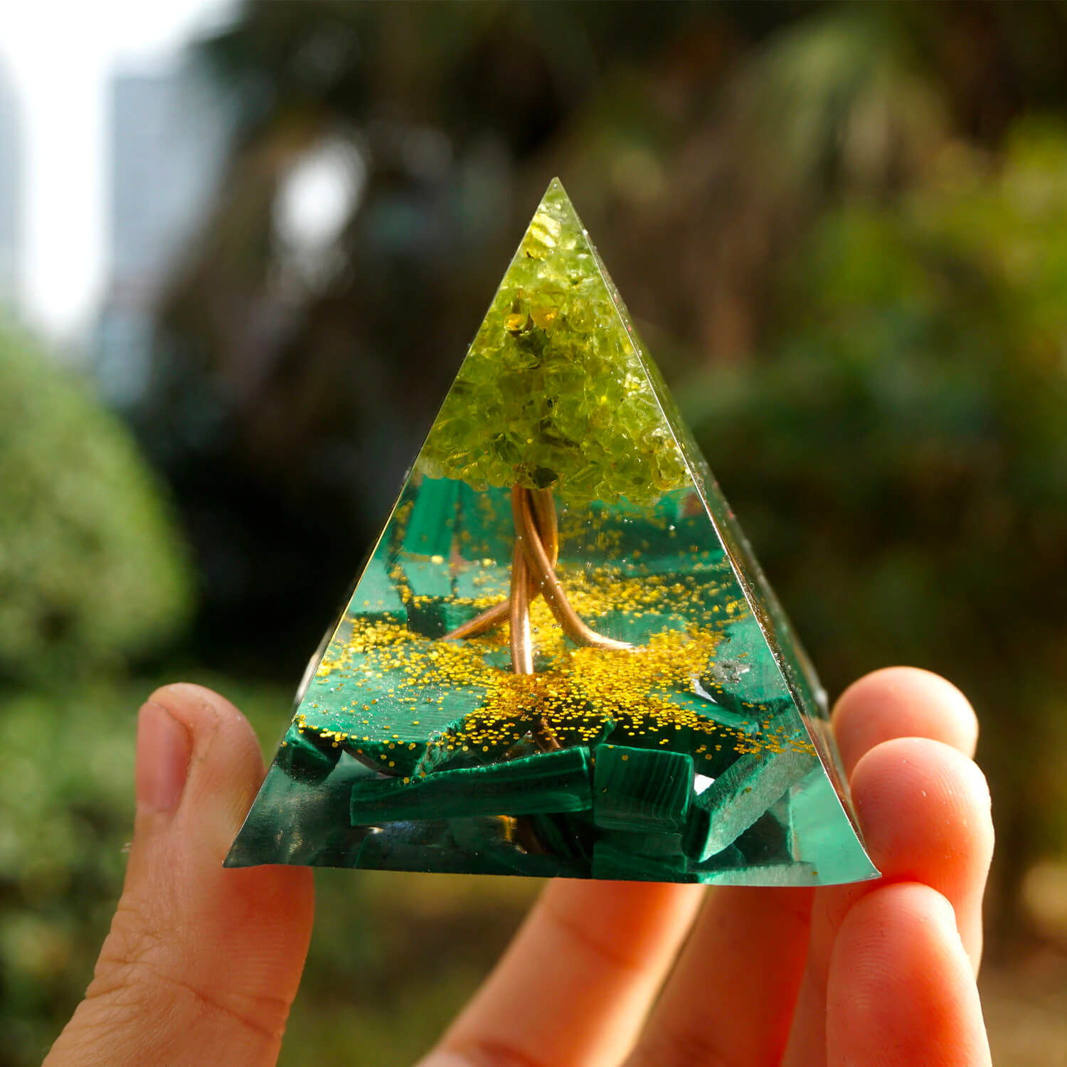 Malachite & Peridot Energy Pyramid