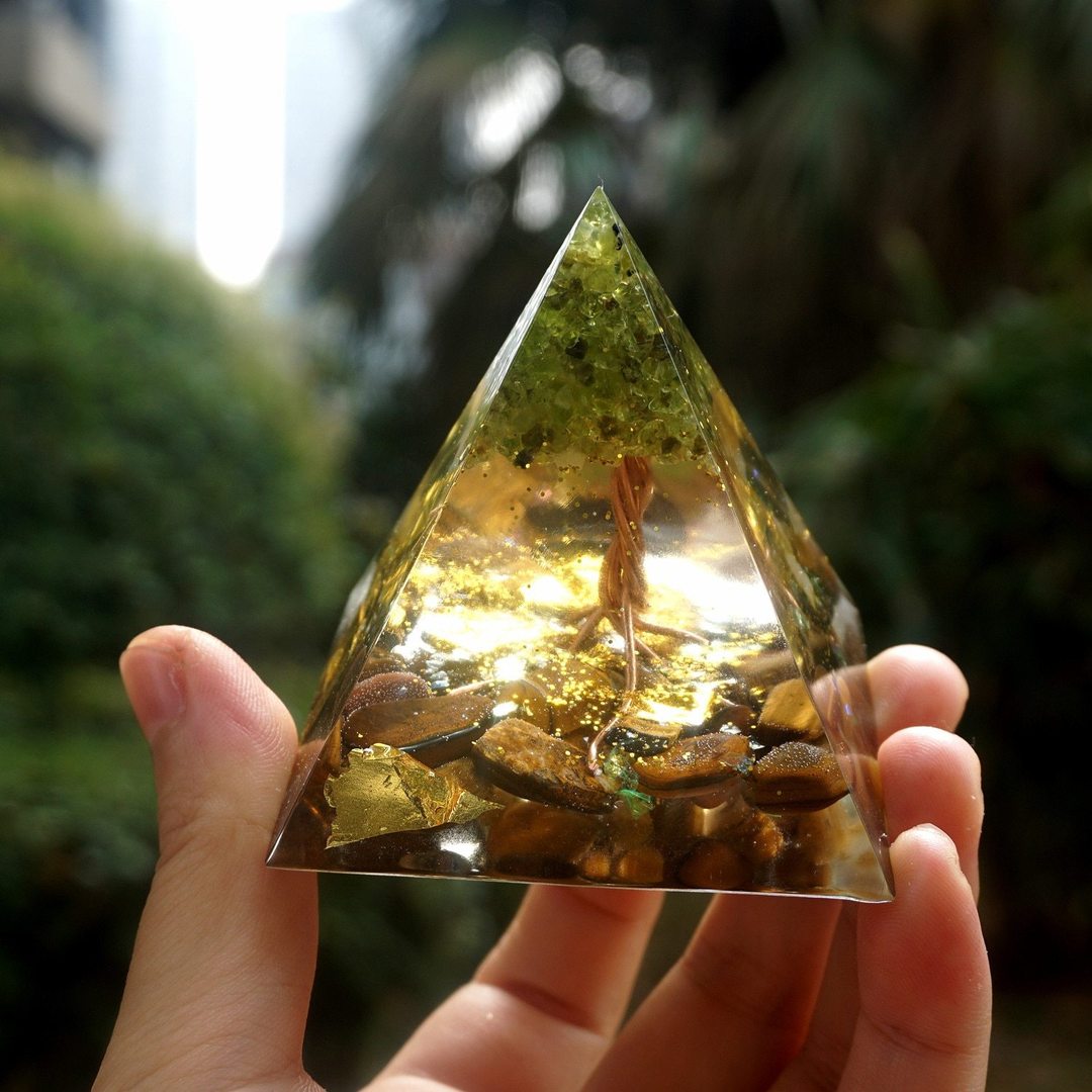 Tree of Life Tiger's Eye Pyramid
