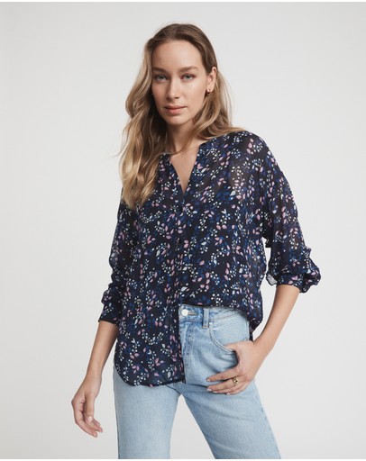 Witchery Twiggy Print Ruffle Blouse