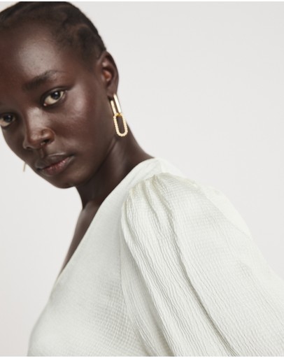 Witchery Hammered Viscose Long Sleeve Blouse