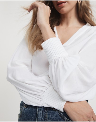 Witchery Viscose Dobby Pin Tuck Blouse