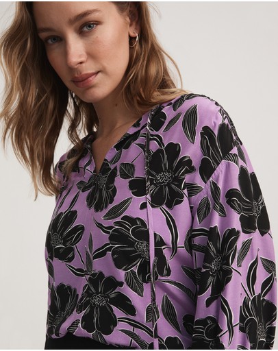 Witchery Vivid Purple Printed Blouse