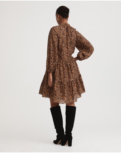 Witchery Kitty Print Mini Shirt Dress