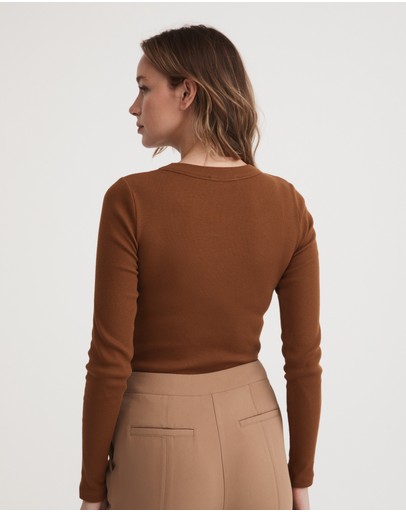 Witchery Long Sleeve Rib Top