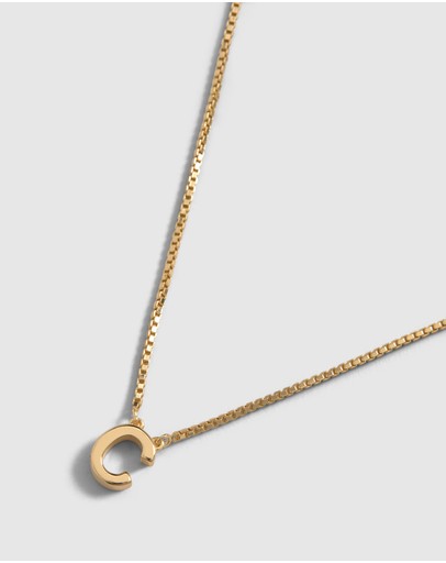 Witchery Sterling Silver Initial Necklace Gold