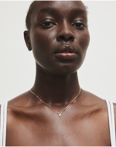 Witchery Sterling Silver Initial Necklace Gold