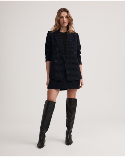 Witchery Drape Pinstripe Blazer