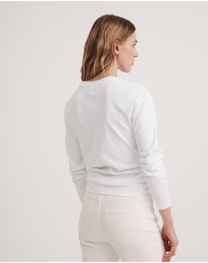 Witchery Cotton Tie Long Sleeve Top