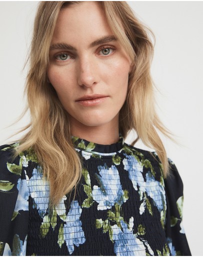 Witchery Soft Floral Shirred Blouse