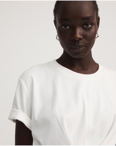 Witchery Cotton Tuck Detail Tee