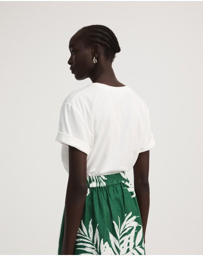 Witchery Cotton Tuck Detail Tee