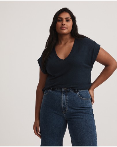 Witchery Linen V Neck Tee