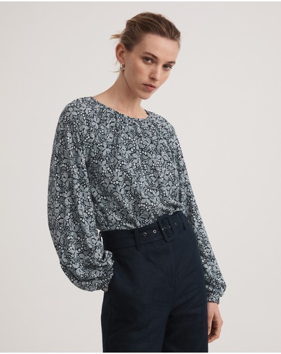 Witchery Ponte Geo Print Top