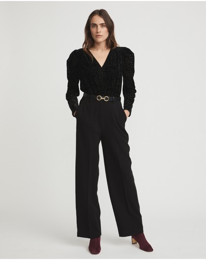 Witchery Devore Puff Sleeve Blouse