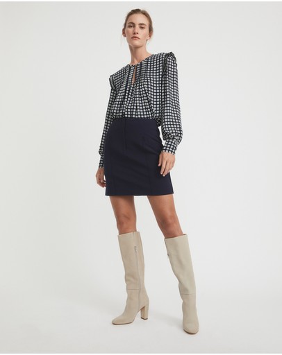Witchery Check Pintuck Blouse