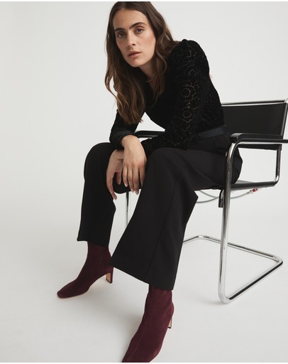 Witchery Devore Puff Sleeve Blouse