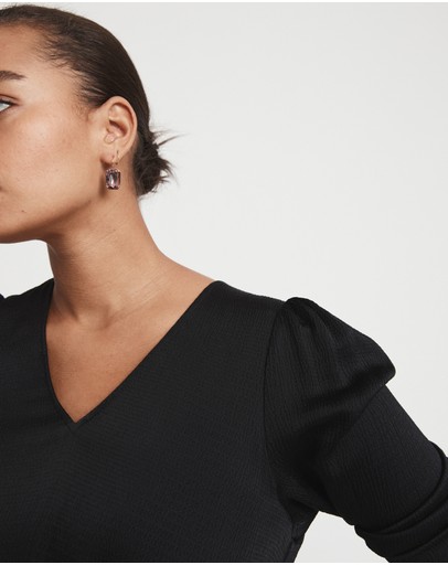 Witchery Hammered Viscose Long Sleeve Blouse