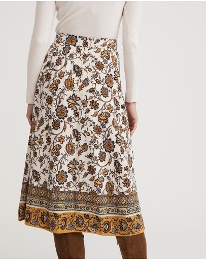Witchery Border Print Skirt