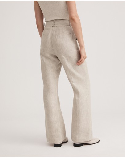 Witchery Yarn Dye Linen Belted Trouser