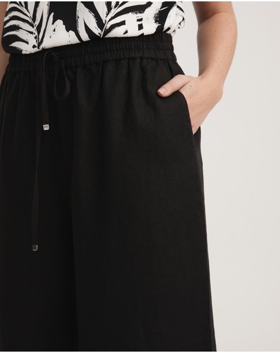 Witchery Linen Wide Leg Pull On Pant