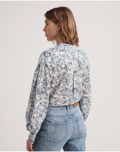 Witchery Sketch Floral Yoke Blouse