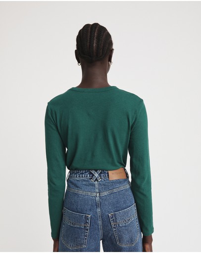 Witchery Linen Blend Long Sleeve Top