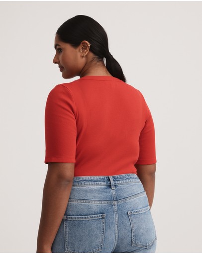 Witchery Cotton Rib Scoop Tee