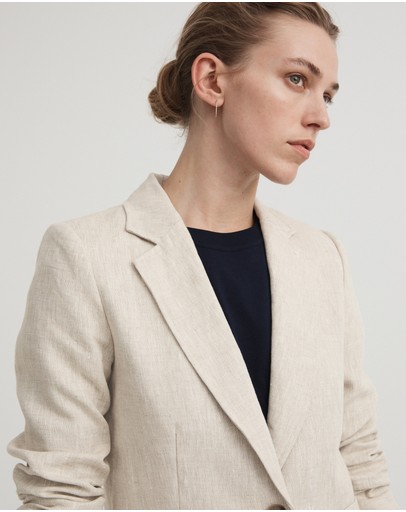 Witchery Yarn Dye Linen Single Breasted Blazer