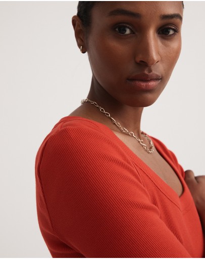 Witchery Cotton Rib Scoop Tee