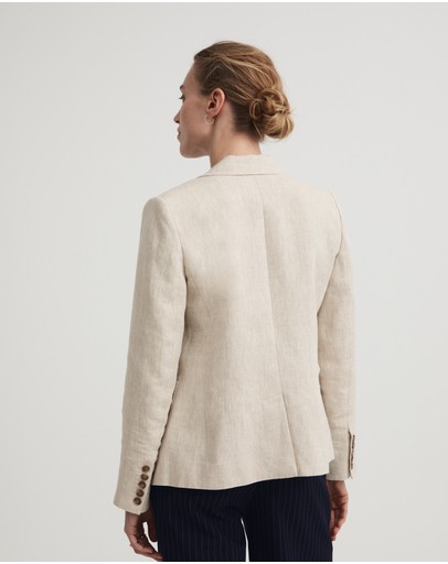 Witchery Yarn Dye Linen Single Breasted Blazer