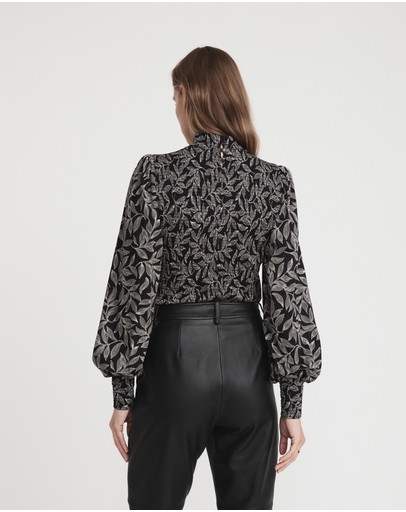 Witchery High Neck Shirred Top