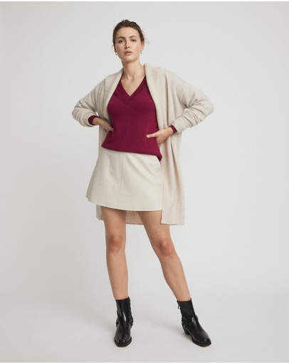 Witchery V Neck Tab Cuff Knit