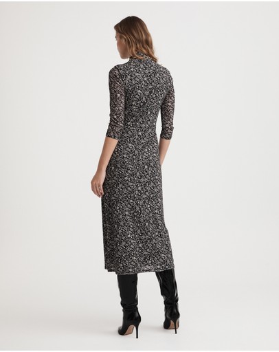 Witchery Foulard Print Mesh Dress