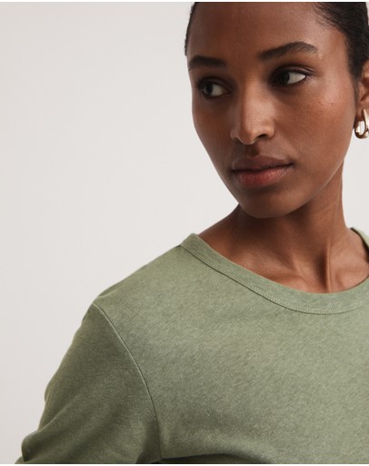 Witchery Linen Blend Long Sleeve Top