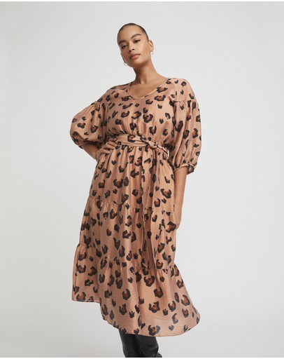 Witchery Ocelot Print Drop Shoulder Dress